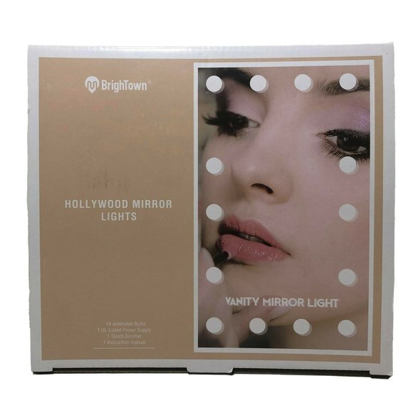 BrighTown Hollywood Mirror LED Lights, Vanity Kit with Smart Dimmer, 14 Bulbs - Picture 1 of 6